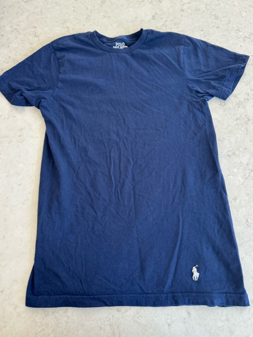 Polo by Ralph Lauren Navy Short Sleeve Tee with White Pony Mens Small
